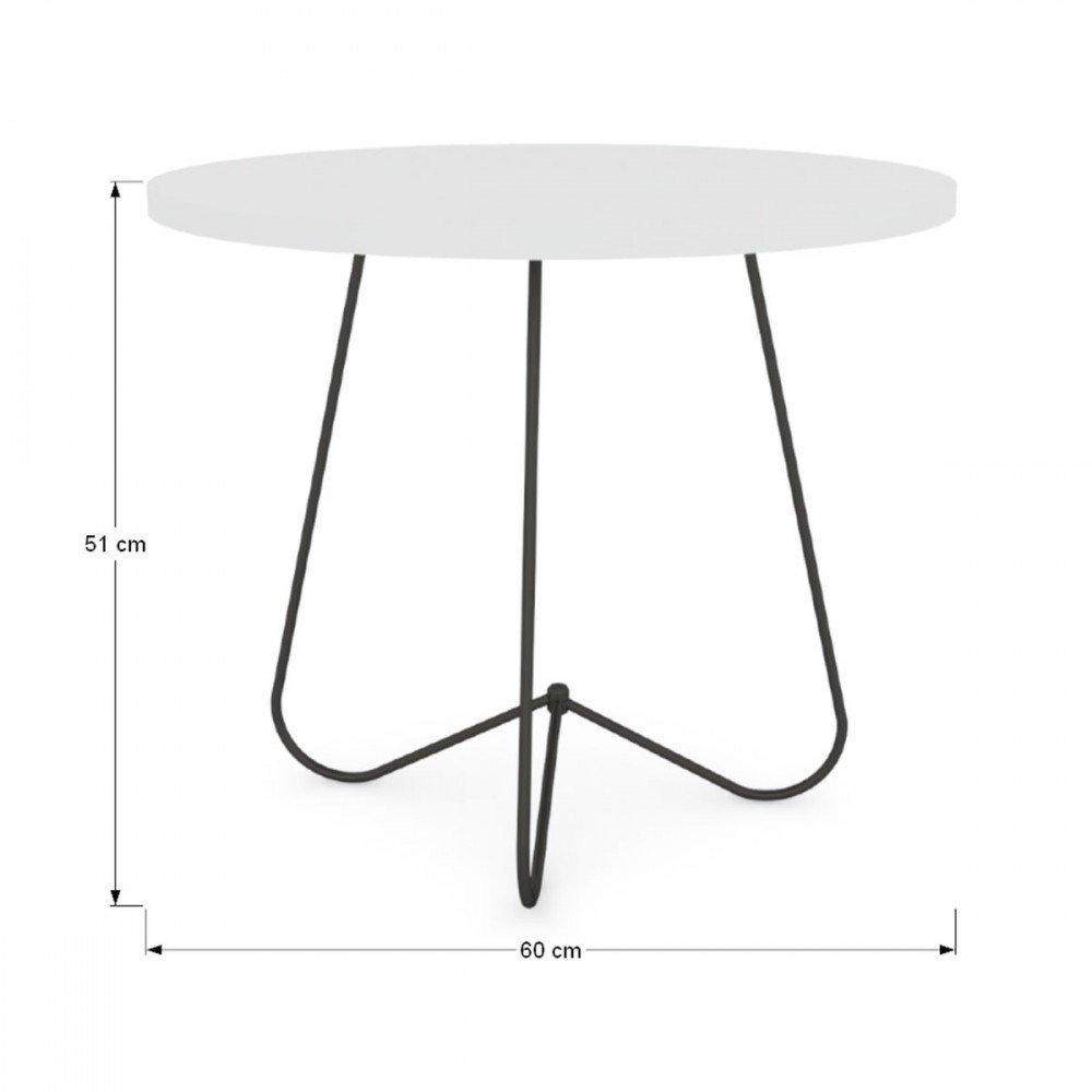 Mesa de Canto Dakota 100% Mdf Pérola/Preto - Pnr Móveis - 4