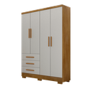 Ver imagem 1 de Guarda Roupa Solteiro Encant 4 Portas 3 Gavetas com Pe Nh Rei de Casa Cumaru/Fendi