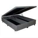 Ver imagem 1 de Cama Box Baú Casal Bipartido Cinza Colchão Freedom Molas Ensacadas 138x188 - Ortobom