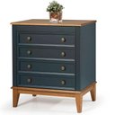 Ver imagem 1 de Cômoda Luna 4 Gavetas Azul Petróleo 73cm - 67883
