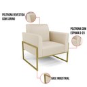 Ver imagem 6 de Poltrona Base Industrial Alta Dourado Marisa Corino Bege D03 - D’Rossi