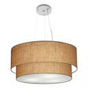 Ver imagem 2 de Lustre Pendente Duplo Cilíndrico Vivare Md-4073 Cúpula em Tecido 80x60cm - Bivolt Palha 127/220v