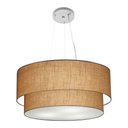 Ver imagem 1 de Lustre Pendente Duplo Cilíndrico Vivare Md-4073 Cúpula em Tecido 80x60cm - Bivolt Palha 127/220v