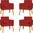 Ver imagem 1 de Kit 4 Poltrona para Sala Recepção Consultório Cadeira Nina Suede Cores Pés Palito
