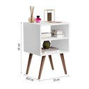 Ver imagem 3 de Mesa de Cabeceira e Apoio para Quarto com Prateleira e Pés Retrô Lua Jb 1515 Branco