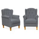 Ver imagem 1 de Kit 2 Poltronas Decorativas para Yara Corino Cinza - Lyam Decor