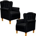 Ver imagem 1 de Kit 2 Poltronas Decorativas para Yara Corino Preto - Lyam Decor