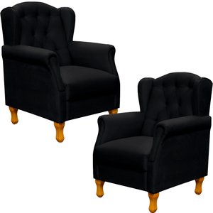 Kit 2 Poltronas Decorativas para Yara Corino Preto - Lyam Decor
