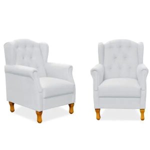 Kit 2 Poltronas Decorativas para Yara Corino Branco - Lyam Decor