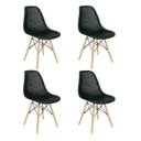 Ver imagem 2 de Kit Mesa Jantar Eiffel 100cm + 4 Cadeiras Colmeia Charles Eames, Preto