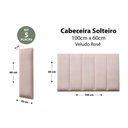 Ver imagem 2 de Placas Cabeceira Solteiro 100cm X 60cm 5 Placas Veludo Nude