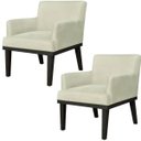 Ver imagem 1 de Kit 2 Poltronas Decorativas para e Recepção Beatriz Suede Bege - Lyam Decor