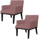 Ver imagem 1 de Kit 2 Poltronas Decorativas para e Recepção Beatriz Suede Rosê - Lyam Decor
