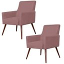 Ver imagem 1 de Kit 2 Poltronas Decorativas para e Recepção Maria Suede Rosê - Lyam Decor