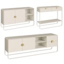 Ver imagem 1 de Conjunto Sala de Estar Rack Buffet Aparador Orgânico Off White