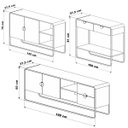 Ver imagem 2 de Conjunto Sala de Estar Rack Buffet Aparador Orgânico Off White