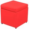 Kit 2 Puffs Baú Porta Objetos Corino Vermelho 40x40 - 3