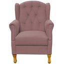 Ver imagem 3 de Poltrona Decorativa Para Sala de Estar Yara Suede Rosê - Lyam Decor