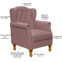 Ver imagem 4 de Poltrona Decorativa Para Sala de Estar Yara Suede Rosê - Lyam Decor