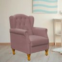 Ver imagem 2 de Poltrona Decorativa Para Sala de Estar Yara Suede Rosê - Lyam Decor
