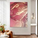 Ver imagem 1 de Quadro Decorativo em Canvas Abstrato Mármore Rosa Perolado TaColado Moldura Flutuante 4,5cm Freijó 1