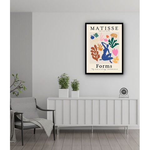 Quadro Decorativo Matisse The Cut-outs Forms - 70x50cm:moldura Branca