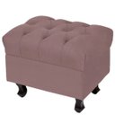 Ver imagem 1 de Puff Decorativo París Luis XV Capitone Suede Rosê