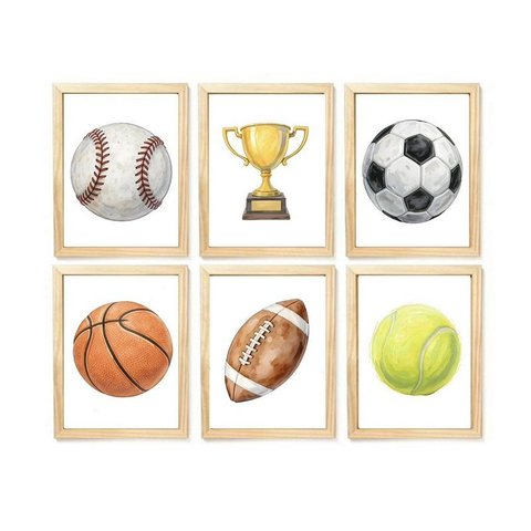Kit Quadro Esporte Infantil Decorativo Quarto Criança Bebê Menino