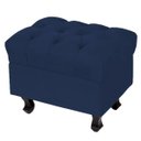 Ver imagem 1 de Puff Decorativo París Luis XV Capitone Suede Azul Marinho