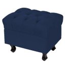 Ver imagem 1 de Puff Decorativo París Luis Xv L02 Capitone Suede Azul Marinho - Lyam Decor