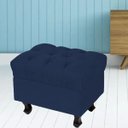 Ver imagem 2 de Puff Decorativo París Luis XV Capitone Suede Azul Marinho