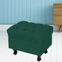 Ver imagem 2 de Kit 2 Puffs Decorativos París Luis XV Capitone Suede Verde Musgo