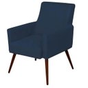 Ver imagem 3 de Poltrona Decorativa Para Sala de Estar e Recepção Maria Suede Azul Marinho - Lyam Decor