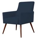 Ver imagem 1 de Poltrona Decorativa Para Sala de Estar e Recepção Maria Suede Azul Marinho - Lyam Decor