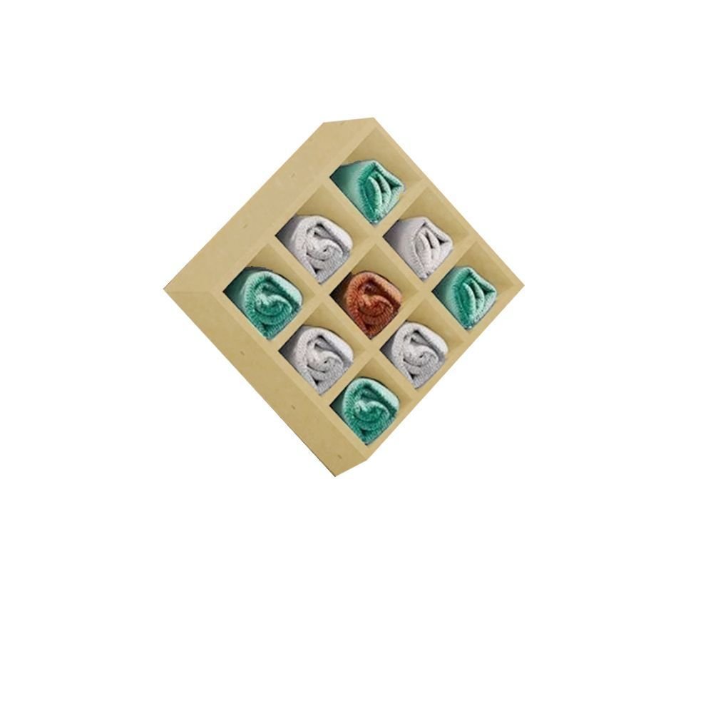 Porta Toalhas 9 Lugares em Mdf Natural [f031] - 2