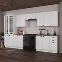Ver imagem 1 de Armário de Cozinha Modulada Completa Fidelitá Nara 100% MDF 6 Peças 360cm 16 Portas 2 Gavetas sem