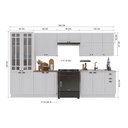 Ver imagem 4 de Armário de Cozinha Modulada Completa Fidelitá Nara 100% MDF 6 Peças 360cm 16 Portas 2 Gavetas sem
