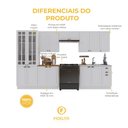 Ver imagem 5 de Armário de Cozinha Modulada Completa Fidelitá Nara 100% MDF 6 Peças 360cm 16 Portas 2 Gavetas sem