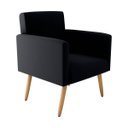 Ver imagem 2 de Conjunto P/ Sala Dallas 2 Poltronas Decorativas e 1 Puff Veludo Inca Preto - Matrix