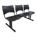 Ver imagem 5 de Kit 10 Cadeiras Longarinas Plásticas 03 Lugares – Cor Preta – 23026