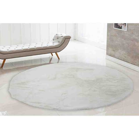 Tapete Redondo Pele Bangor 1,8 Metros Branco Niazitex