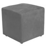 Puff Quadrado Decorativo Suede Cinza - 1