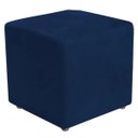 Ver imagem 1 de Puff Quadrado Decorativo Suede Azul Marinho