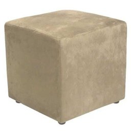 Kit 2 Puffs Quadrado Decorativo Suede Bege - 3