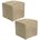 Kit 2 Puffs Quadrado Decorativo Suede Bege