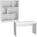 Ver imagem 1 de Conjunto para Escritório Mesa e Estante Nova Mobile Branco