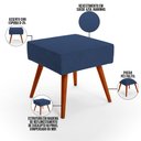 Ver imagem 4 de Kit 2 Puffs Banqueta Decorativa com Pés Palito Lívia Suede Azul Marinho