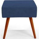 Ver imagem 6 de Kit 2 Puffs Banqueta Decorativa com Pés Palito Lívia Suede Azul Marinho