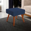 Ver imagem 2 de Kit 2 Puffs Banqueta Decorativa com Pés Palito Lívia Suede Azul Marinho