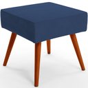 Ver imagem 3 de Kit 2 Puffs Banqueta Decorativa com Pés Palito Lívia Suede Azul Marinho